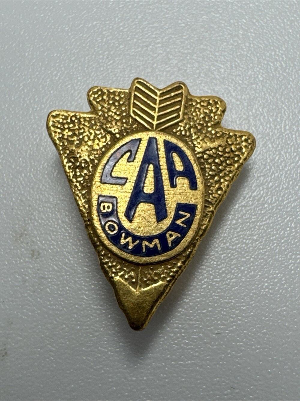 VTG CAA Bowman Arrowhead Camp Archery Association Member Gold Tone Enamel Pin